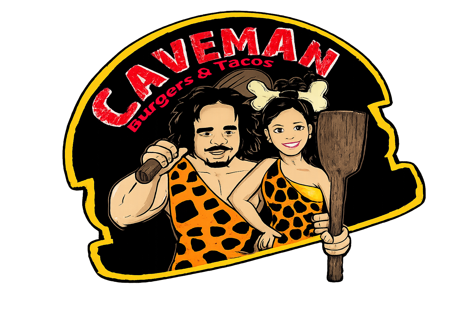 Caveman Burgers & Tacos logo
